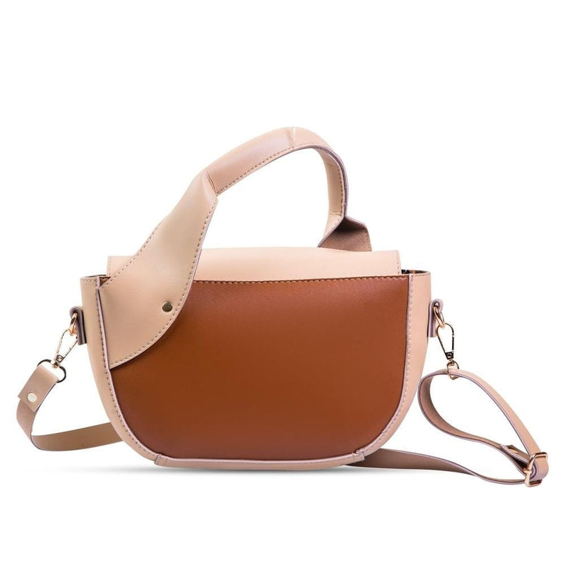 PU Leather Twisted Handle Handbag